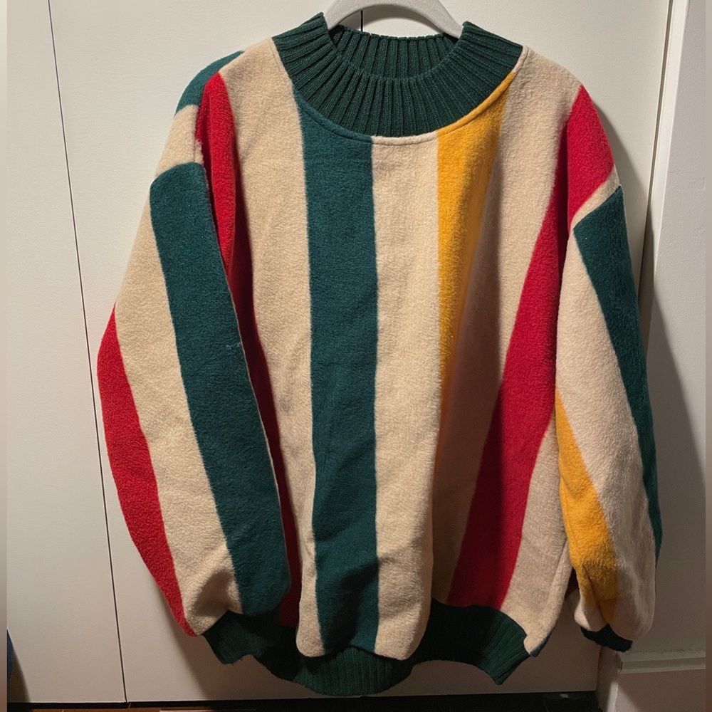 Vintage Fleece Striped Sweatshirt